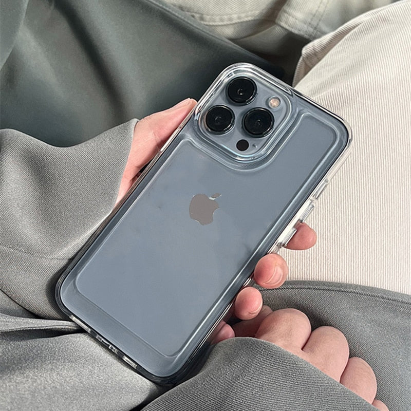 iPhone Case Shockproof Clear Hard Camera Lens Protective Transparent Soft Cover - Casefy