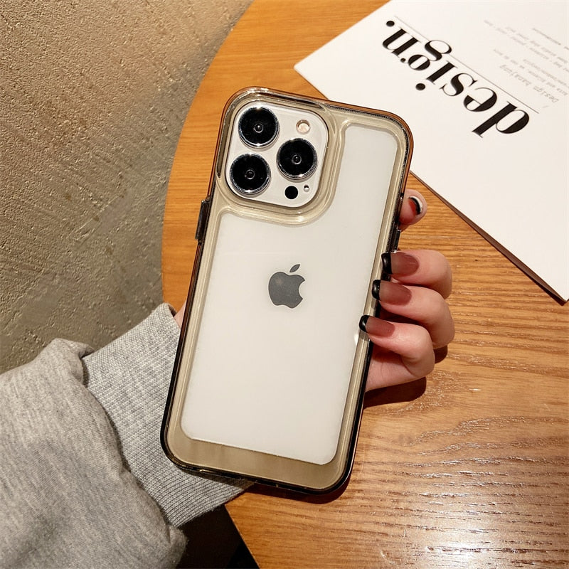 iPhone Case Shockproof Clear Hard Camera Lens Protective Transparent Soft Cover - Casefy