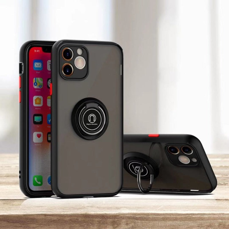 iPhone Case Ring Stand Holder Back Matte Cover - Casefy