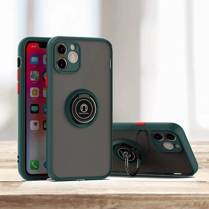 iPhone Case Ring Stand Holder Back Matte Cover - Casefy