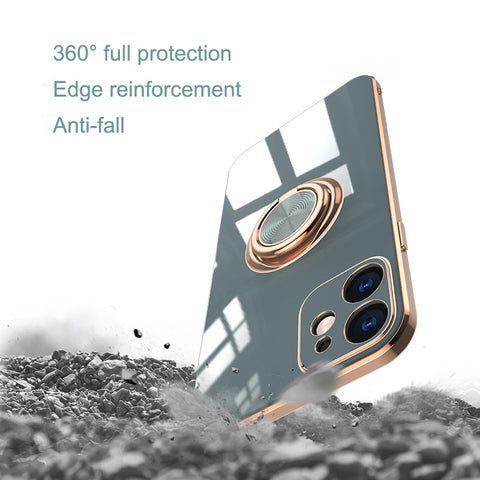 iPhone Case Plating Magnetic Attraction Ring With Holder - Casefy
