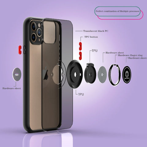 iPhone Case Ring Stand Holder Back Matte Cover - Casefy