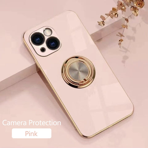 iPhone Case Plating Magnetic Attraction Ring With Holder - Casefy
