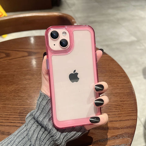 iPhone Case Shockproof Clear Hard Camera Lens Protective Transparent Soft Cover - Casefy