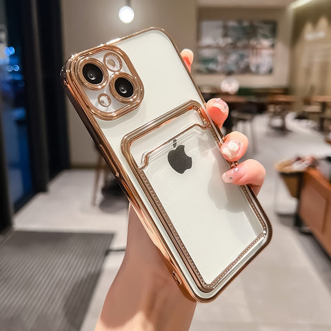iPhone Case Transparent Card Holder Wallet - Casefy