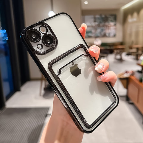 iPhone Case Transparent Card Holder Wallet - Casefy