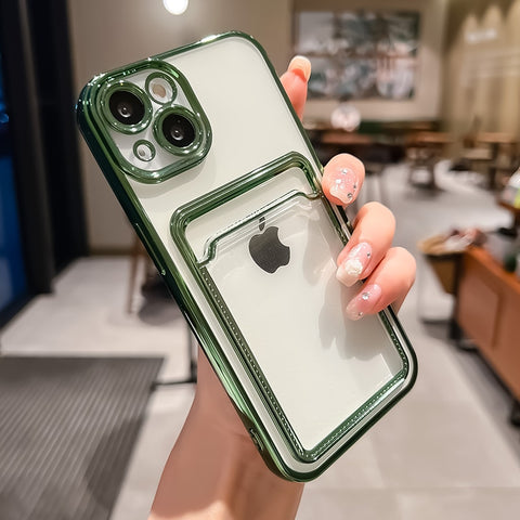 iPhone Case Transparent Card Holder Wallet - Casefy