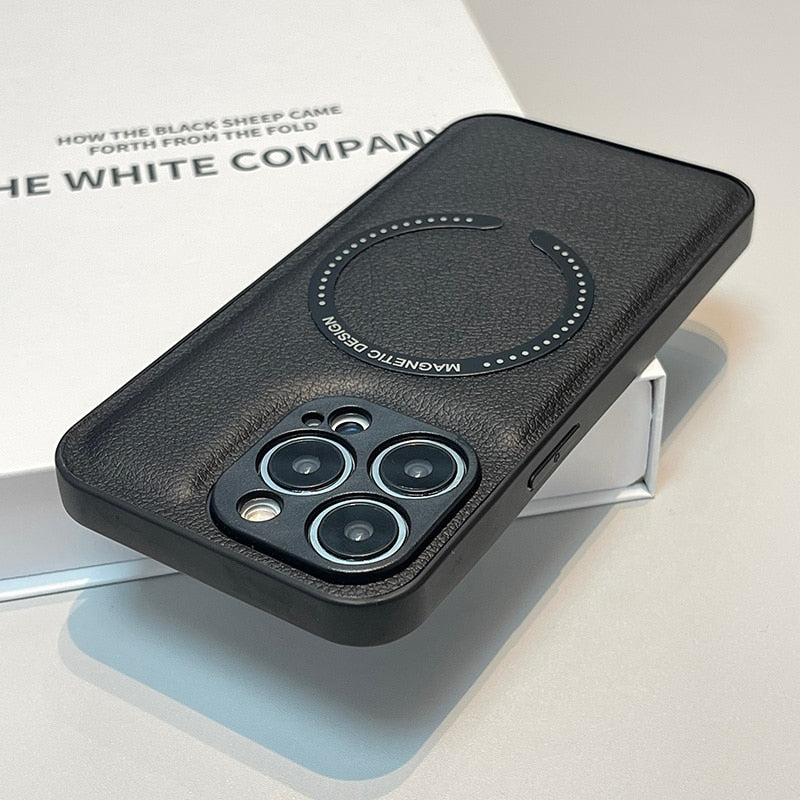 iPhone Case Leather Soft For Magsafe Wireless Charging - Casefy