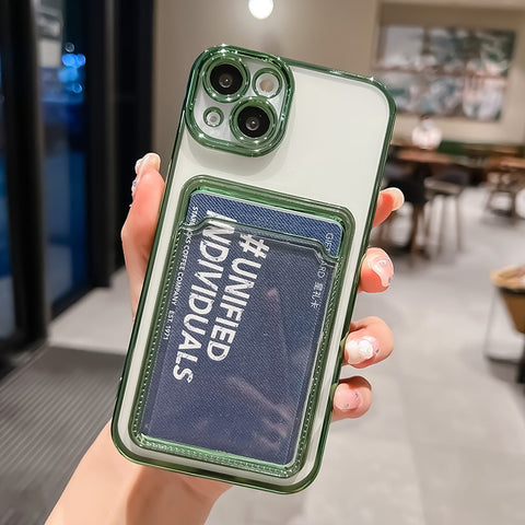 iPhone Case Transparent Card Holder Wallet - Casefy