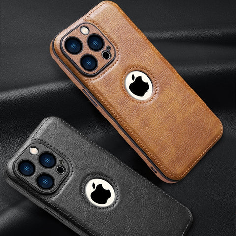 iPhone Case Leather Logo Hole - Casefy