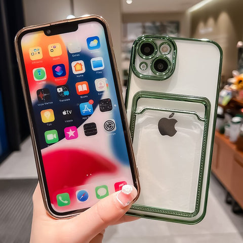 iPhone Case Transparent Card Holder Wallet - Casefy