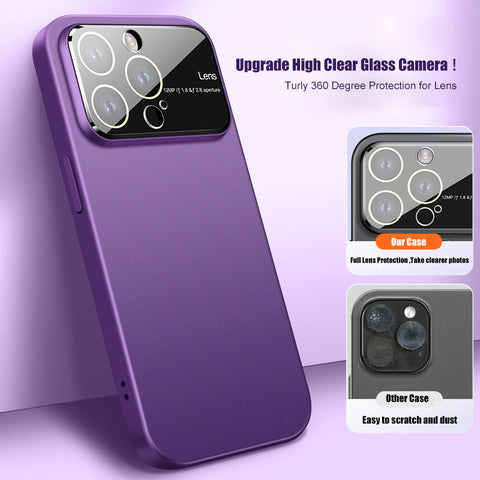 Slim Matte Case for iPhone Temper Glass Camera Protection