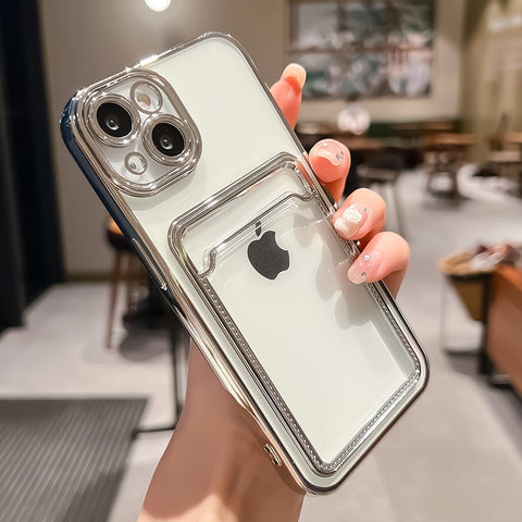 iPhone Case Transparent Card Holder Wallet - Casefy