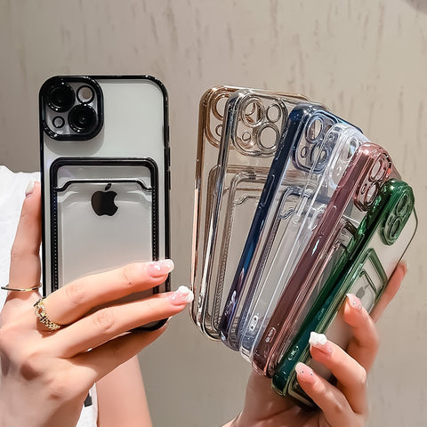 iPhone Case Transparent Card Holder Wallet - Casefy